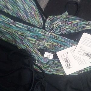 Athletic shorts and sports bra